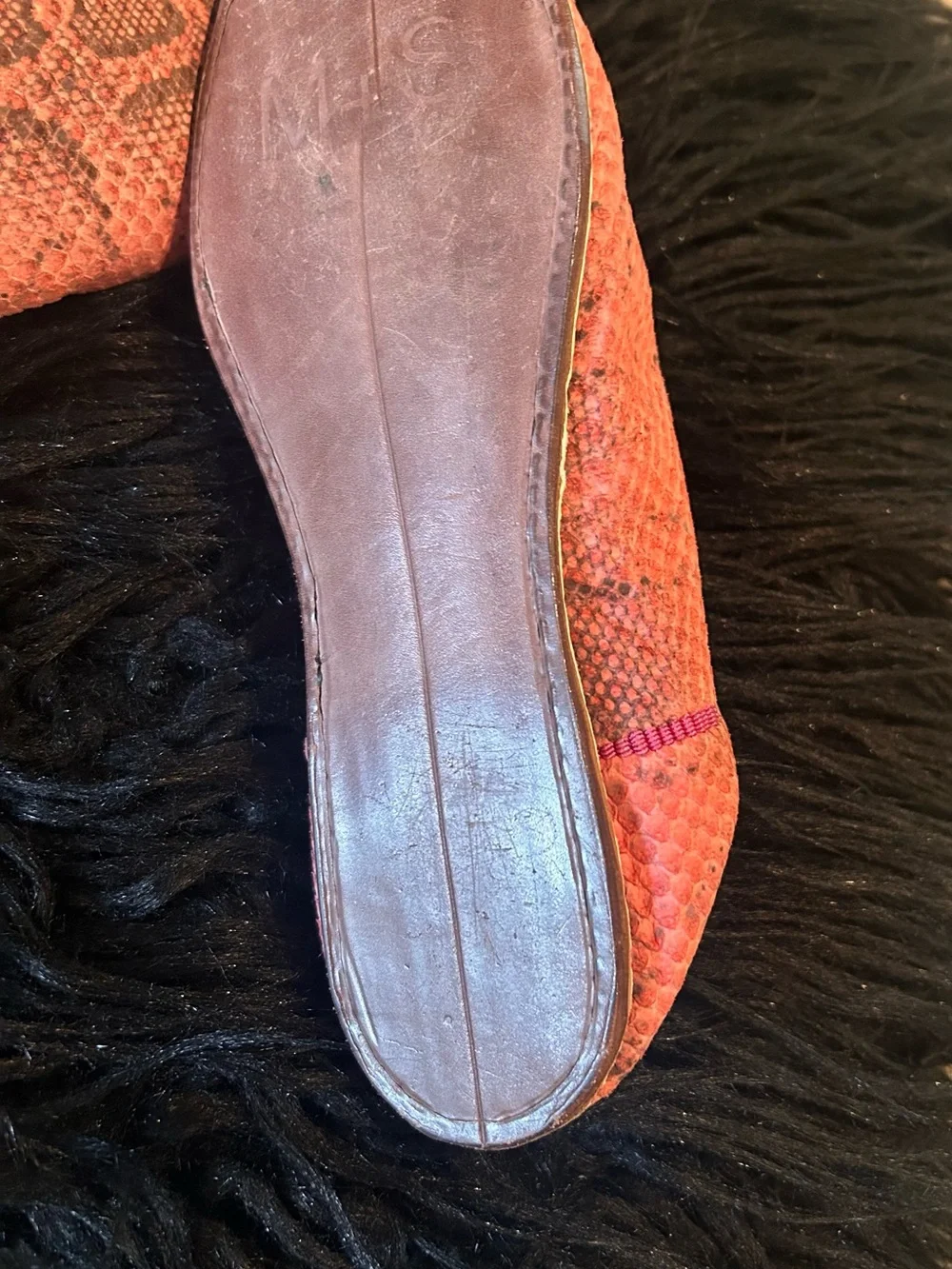 Pink Snake-Skin Pointed Toe Mules - Picture 4 of 6